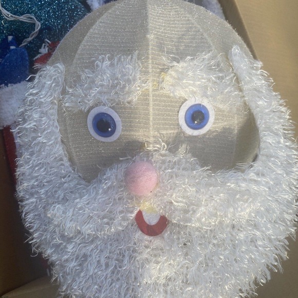 *USED OPEN Home Accents Holiday 4 FT Yuletide Lane LED Santa with Snowboard READ - Picture 6 of 10